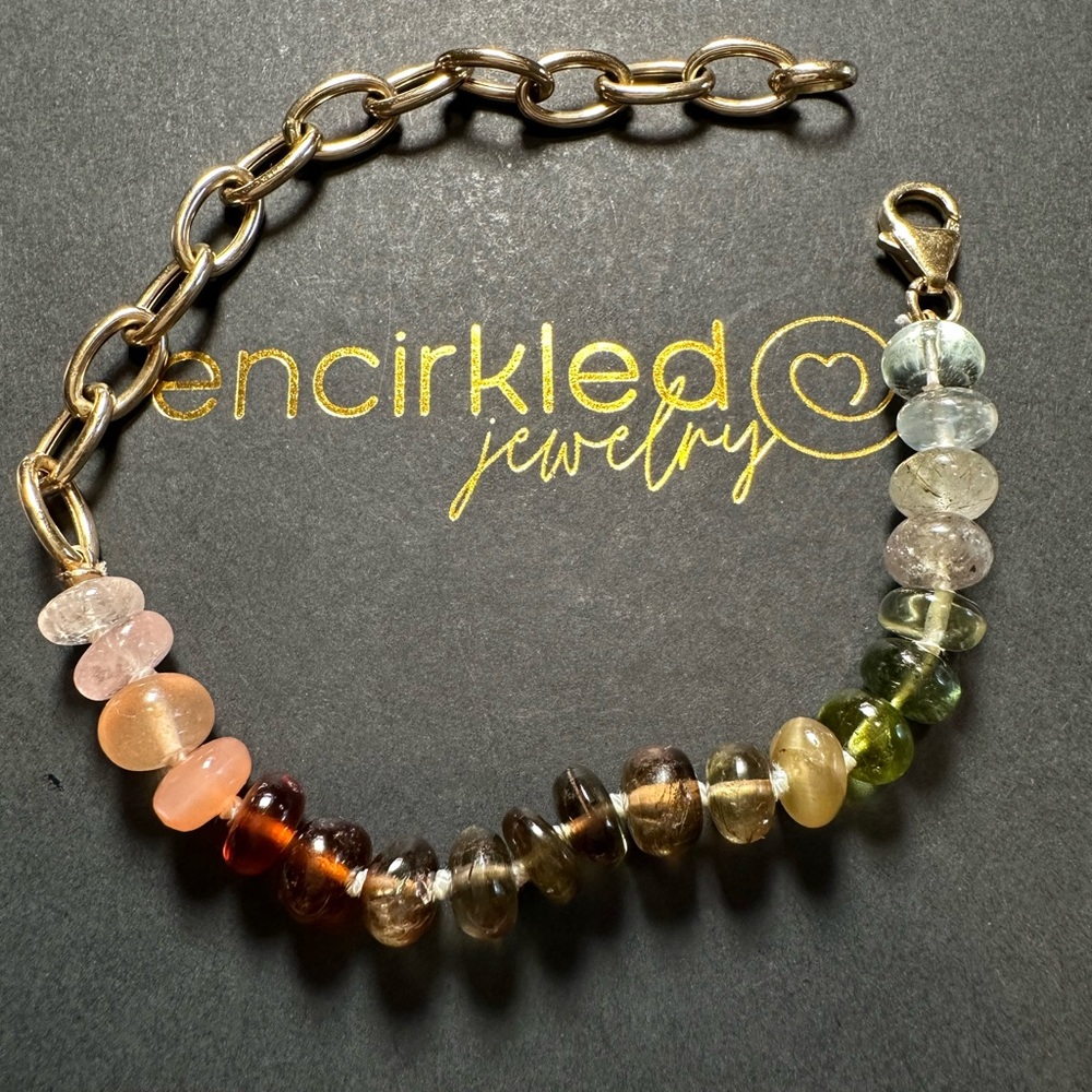 Encirkled Jewelry 14k Gold and Beaded Bracelet size 7.75